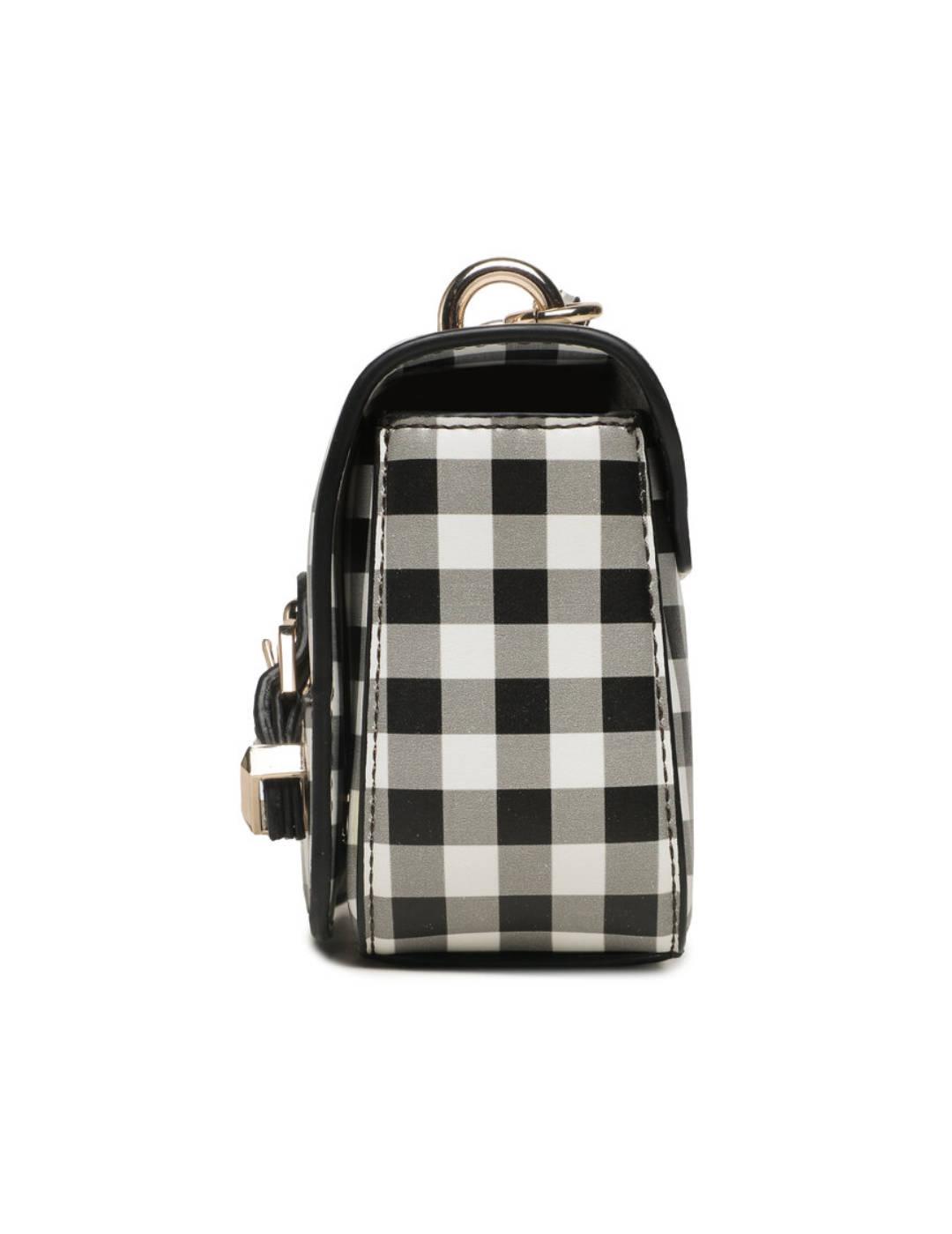 Bolso Guess Didi mini blanco y negro para mujer