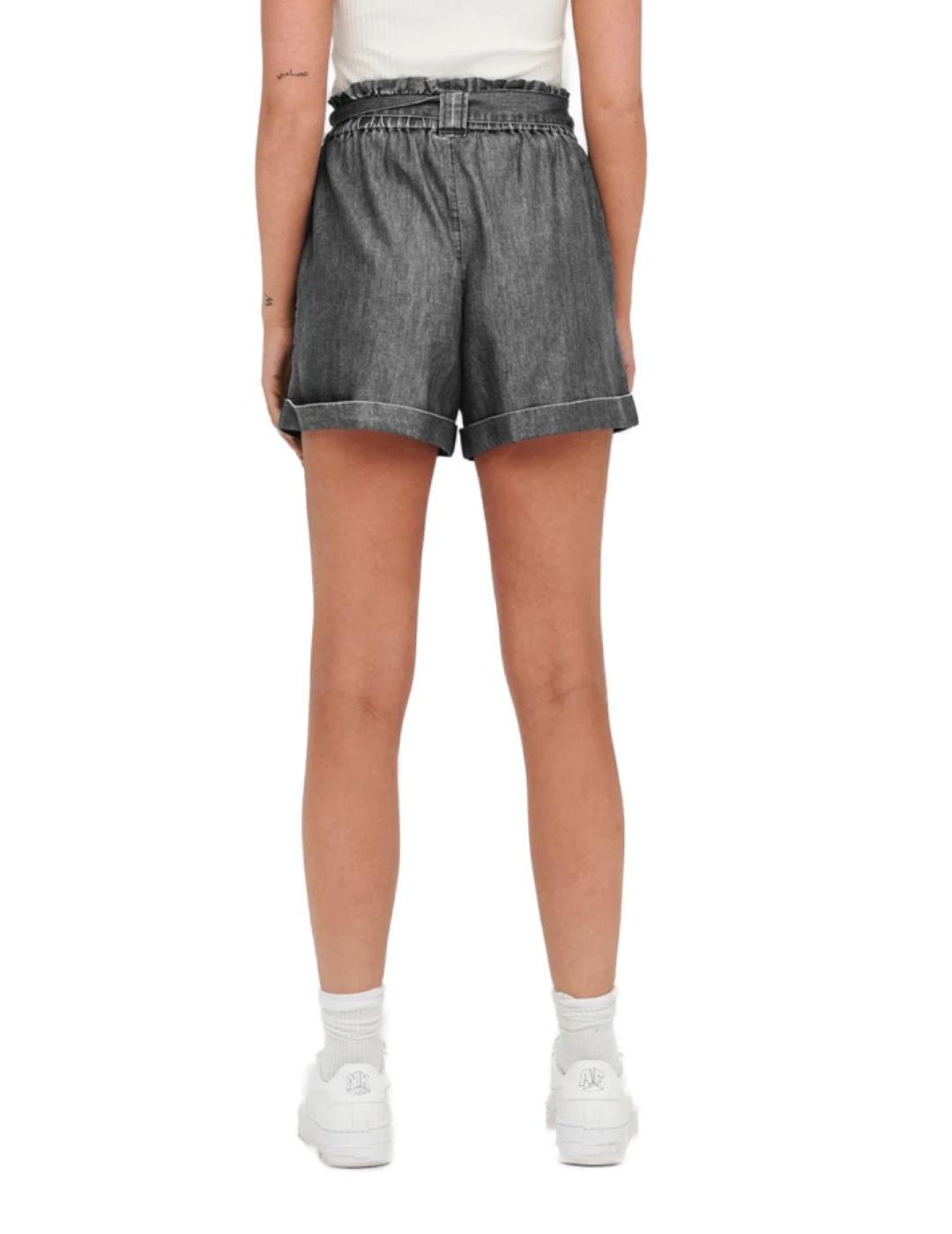 Shorts Only Bea gris jaspeado cintura con goma elastica
