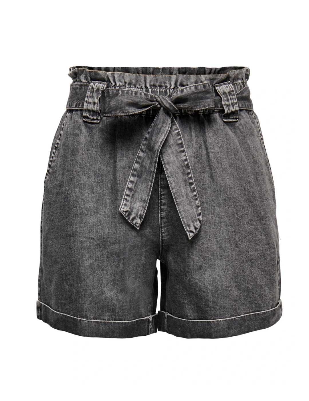 Shorts Only Bea gris jaspeado cintura con goma elastica