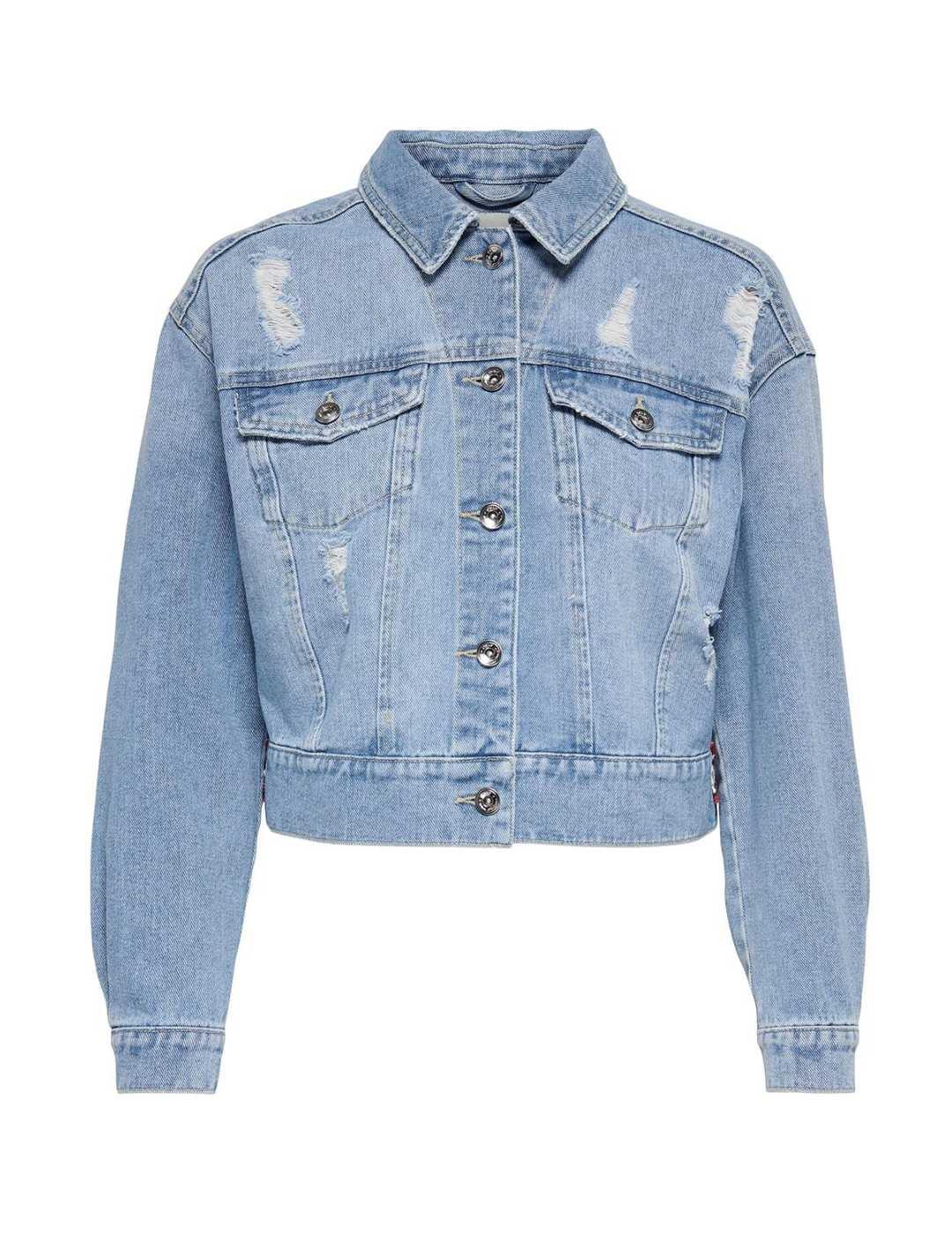 Chaqueta vaquera Only bordado étnico en la espalda de mujer