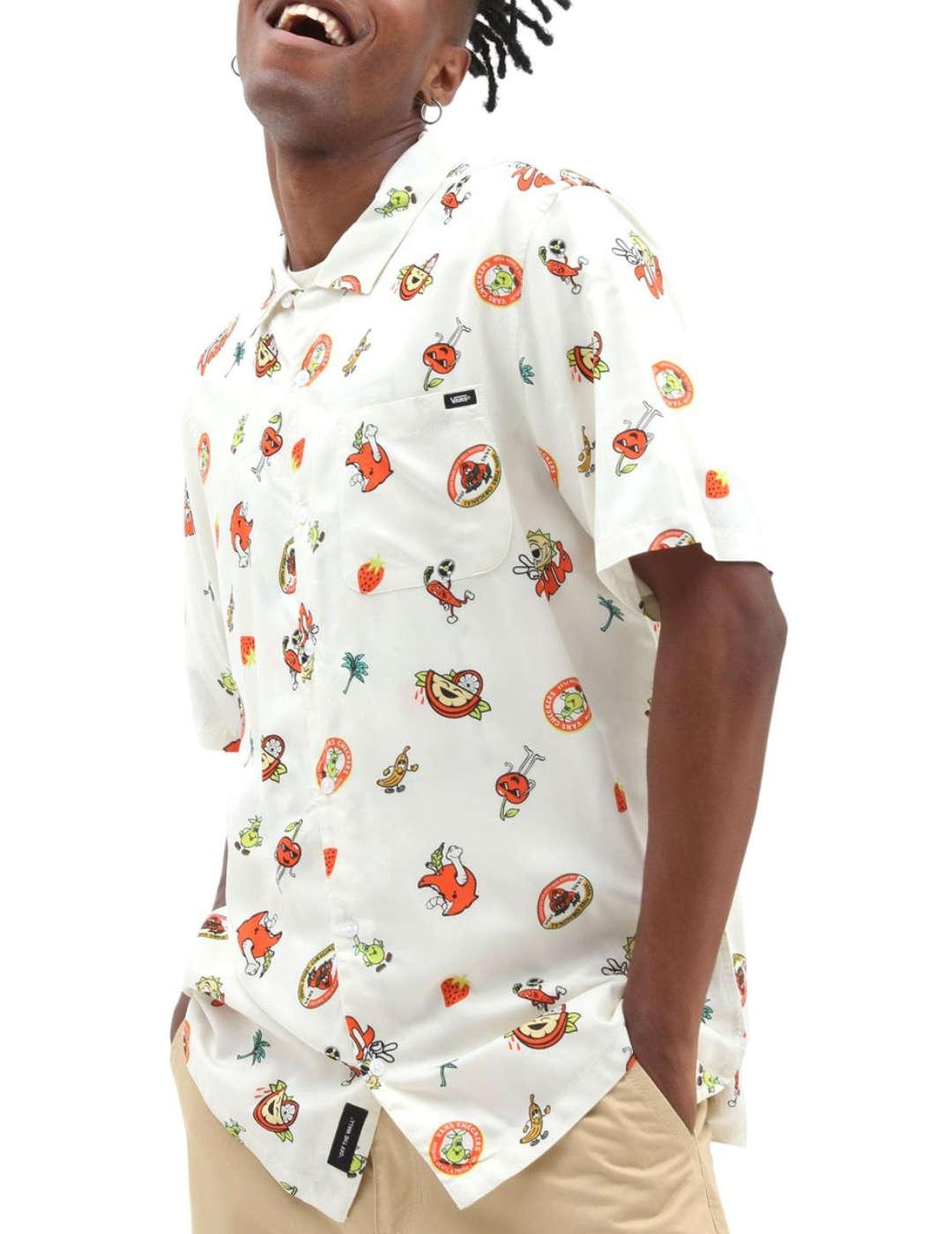 Camisa Vans stikers blanca manga corta para hombre