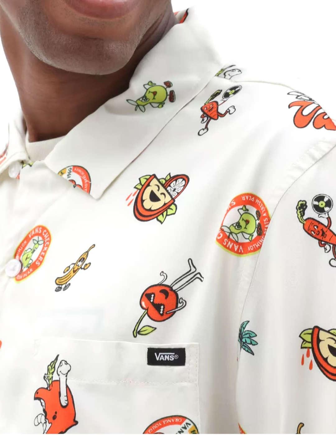 Camisa Vans stikers blanca manga corta para hombre