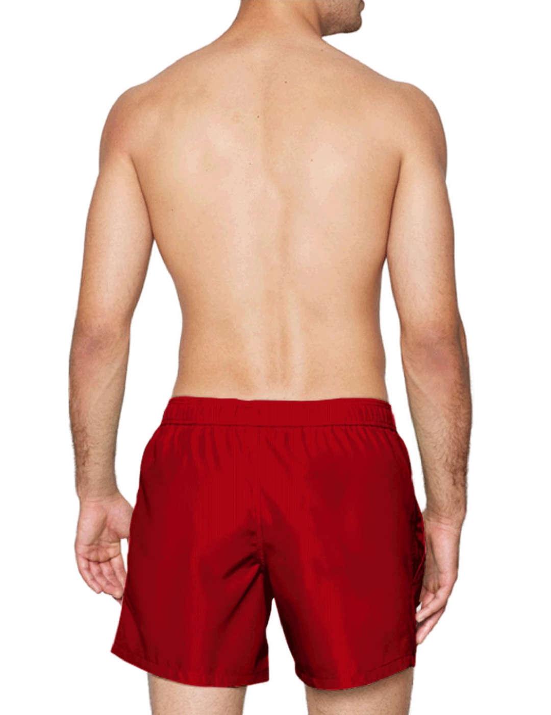 Bañador Replay con bolsillos rojo con cordón