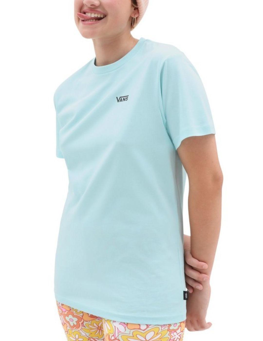 Camiseta Vans Chest logo celeste manga corta de mujer