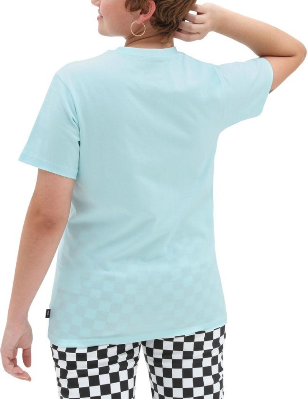 Camiseta Vans Chest logo celeste manga corta de mujer