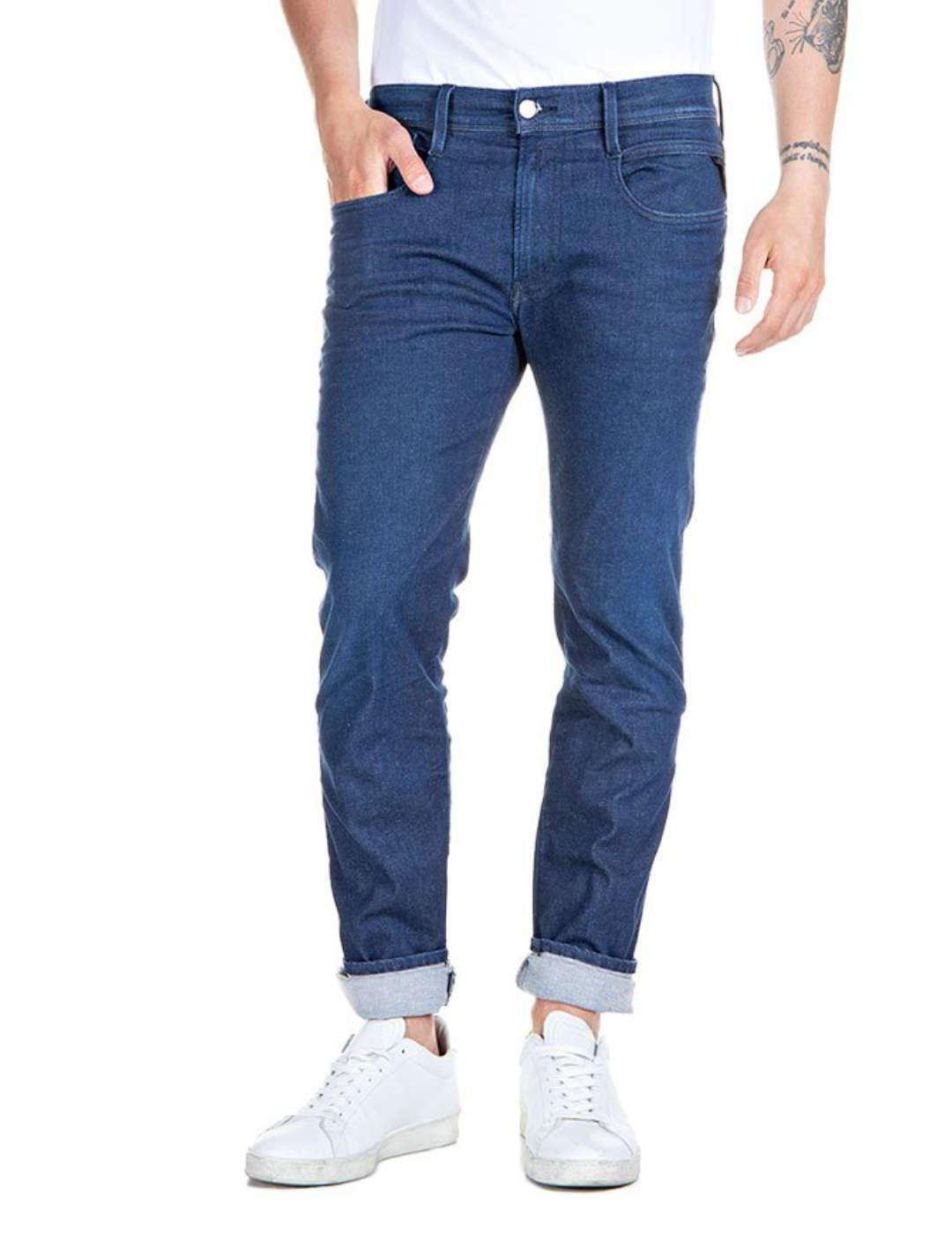 Pantalón vaquero Replay Hyperflex azul marino para hombre