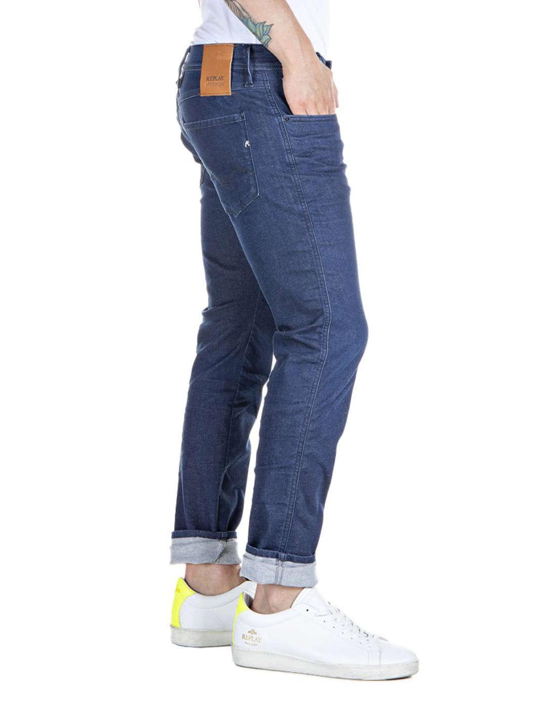 Pantalón vaquero Replay Hyperflex azul marino para hombre