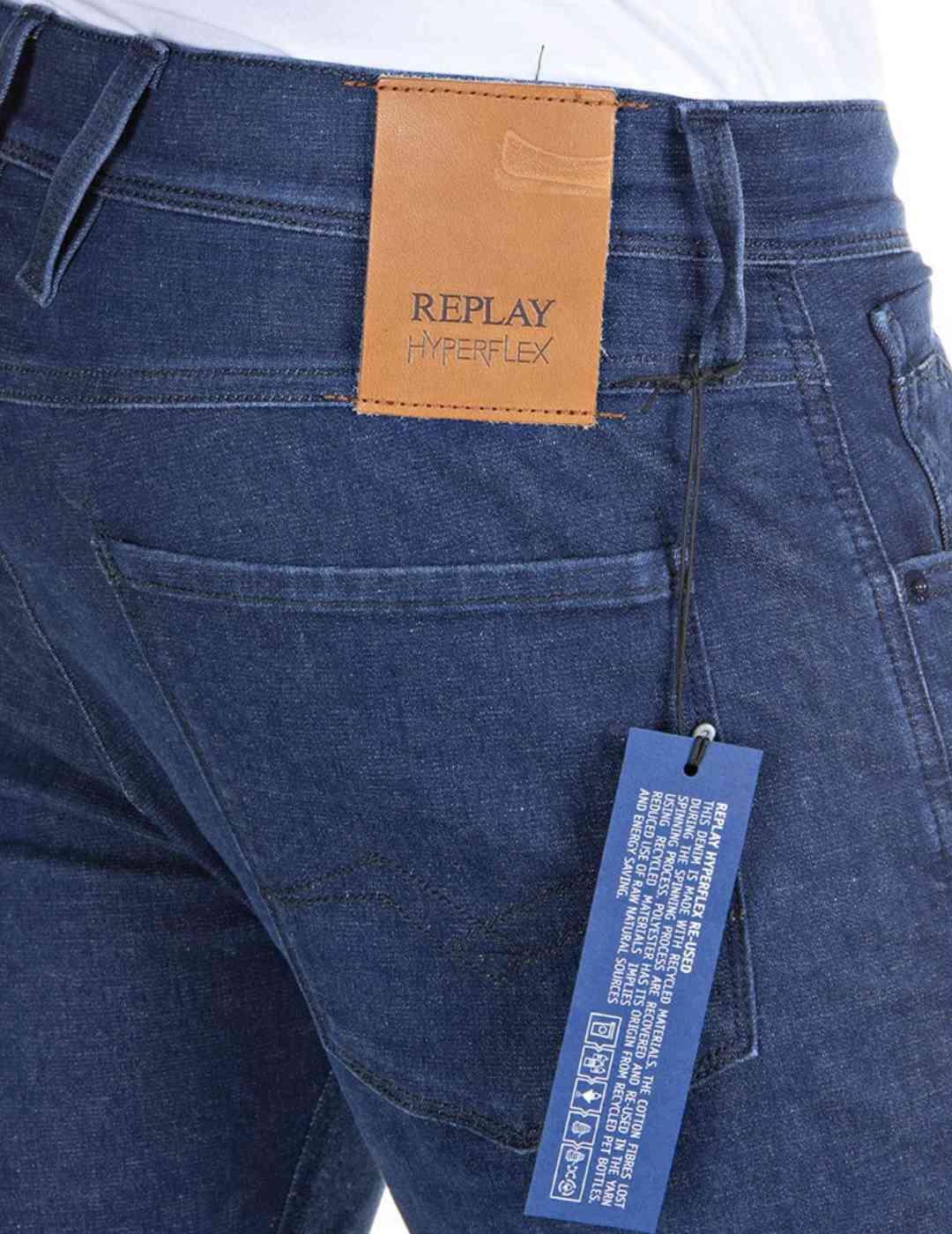 Pantalón vaquero Replay Hyperflex azul marino para hombre