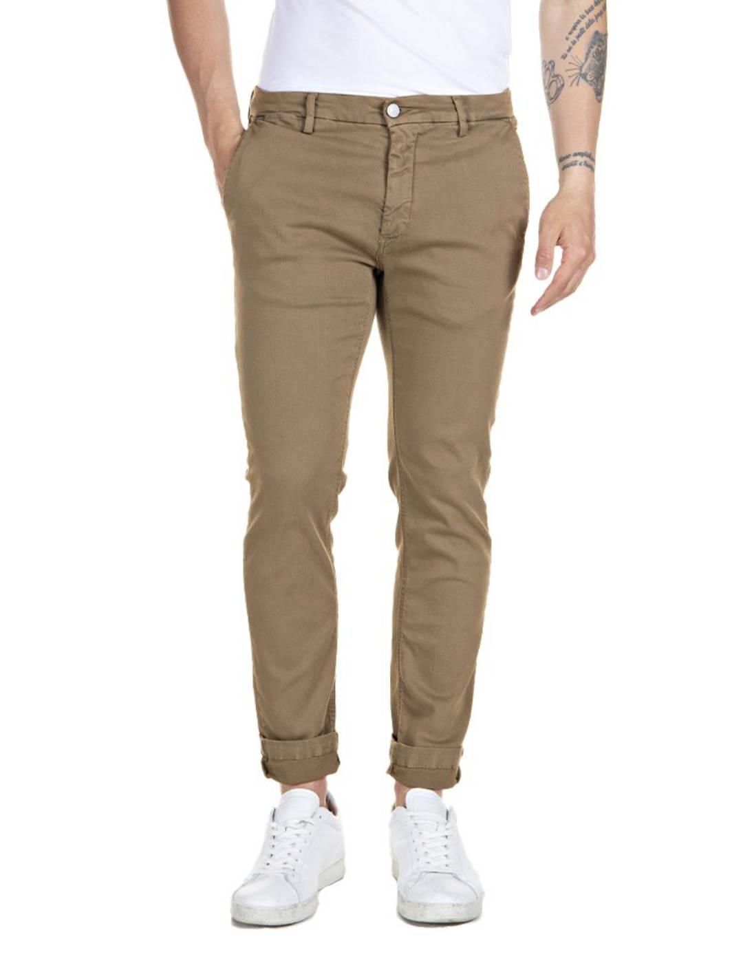 Chino Replay Hyperflex marrón para hombre-b