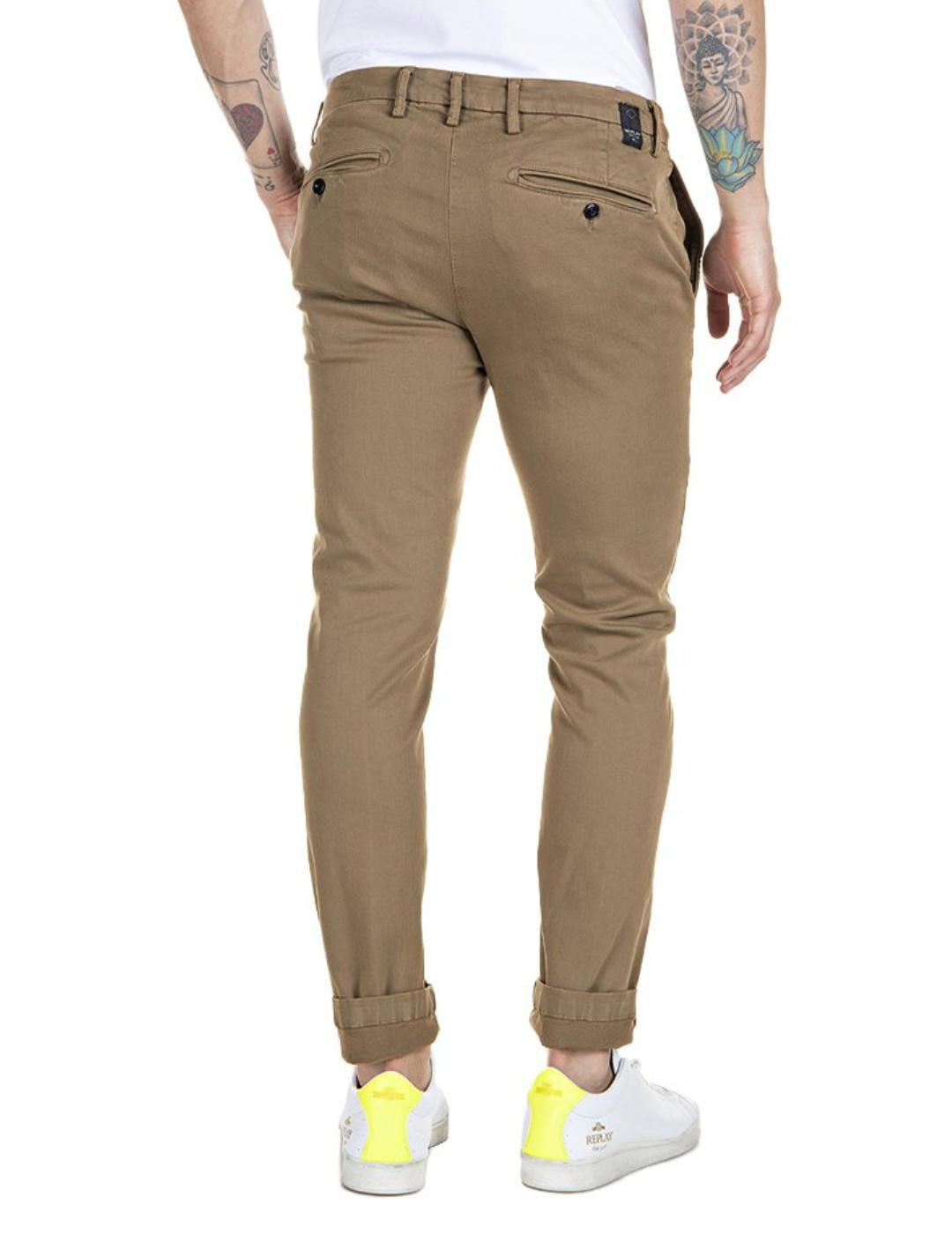 Chino Replay Zeumar Hyperflex marrón para hombre