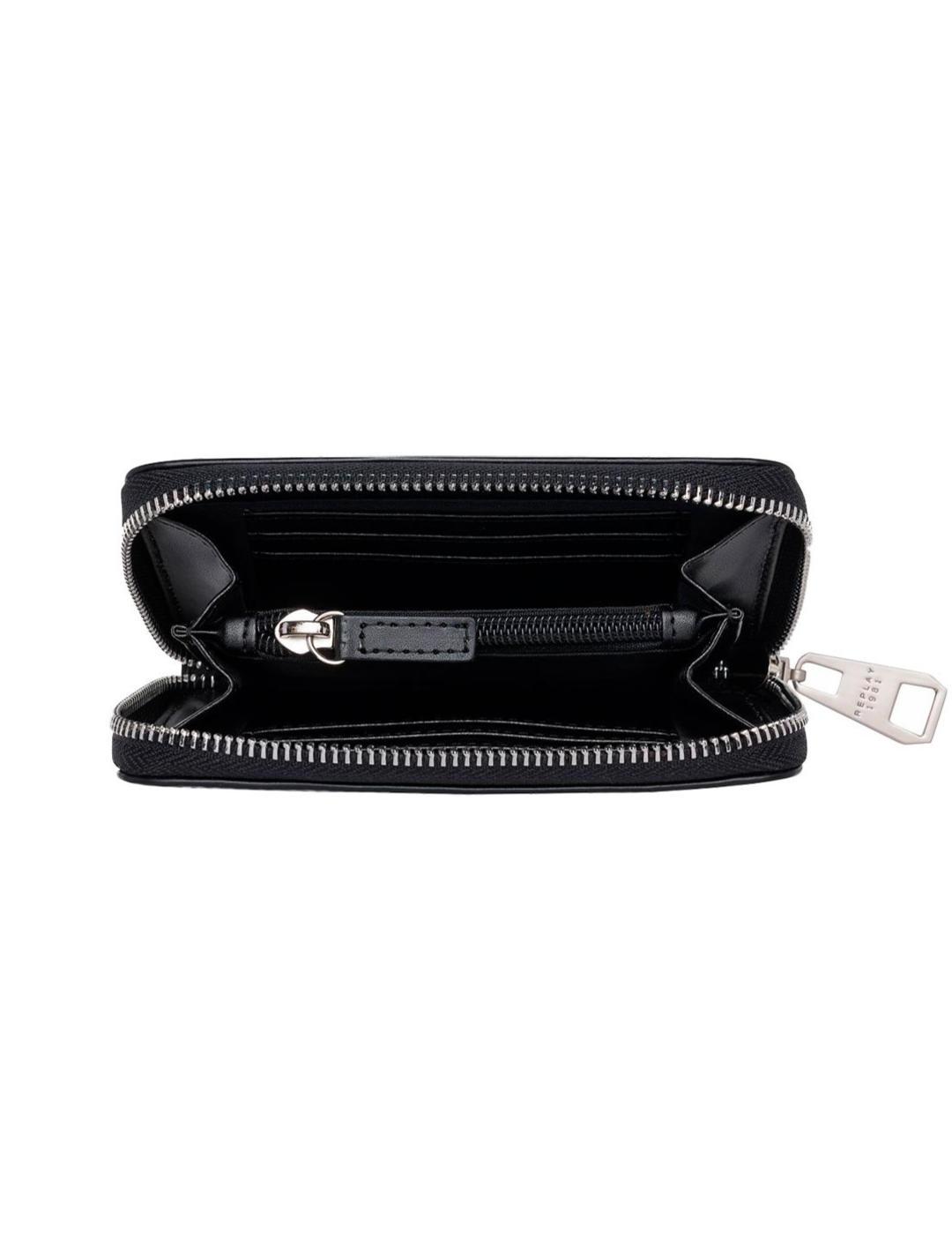 Cartera Replay negro cremallera para mujer