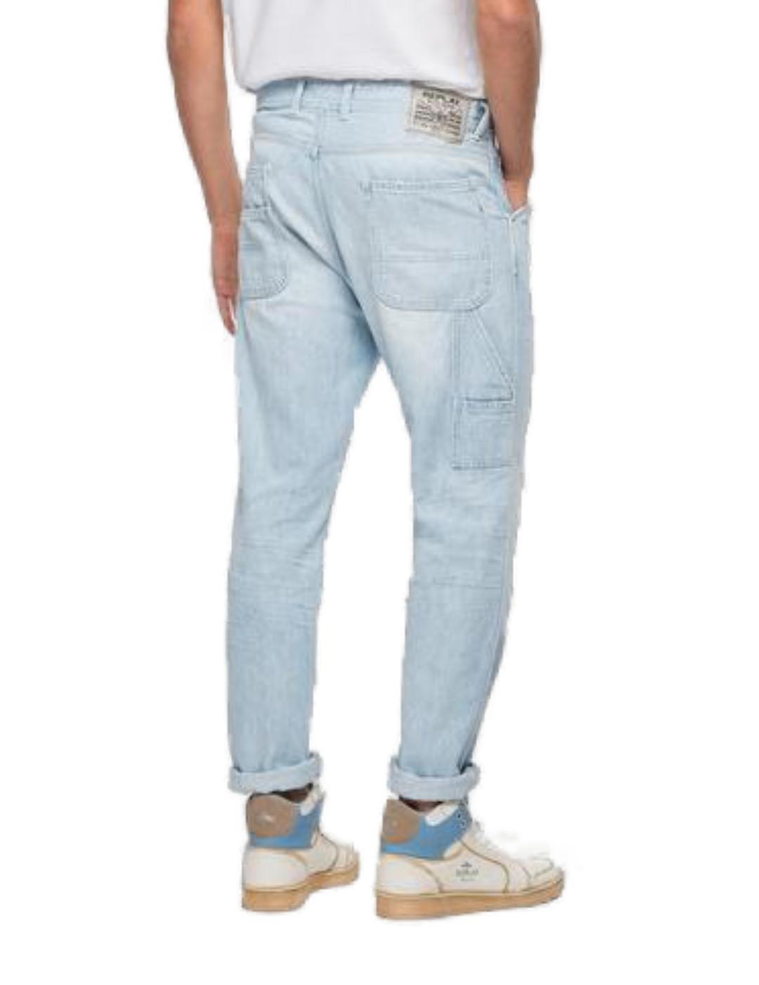 Pantalón vaquero Replay azul claro para hombre