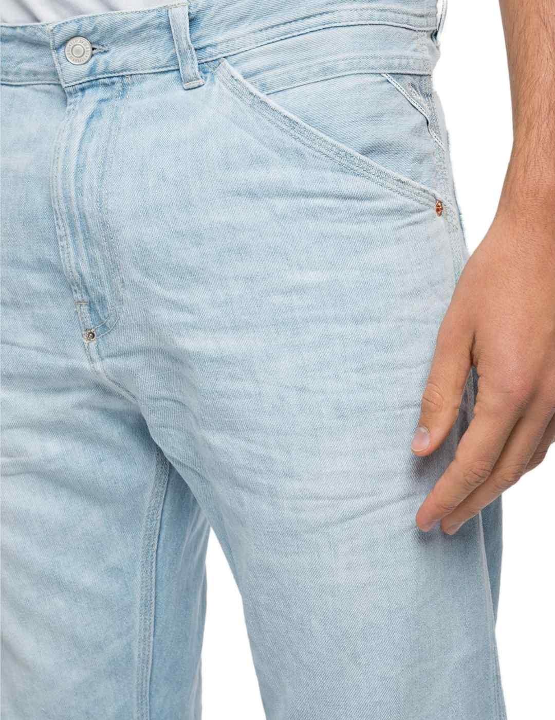 Pantalón vaquero Replay azul claro para hombre