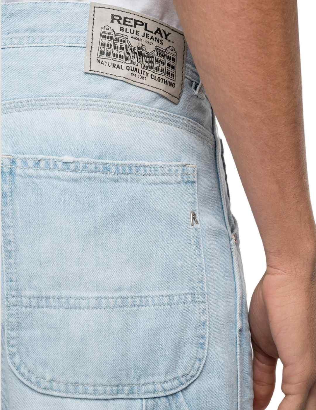 Pantalón vaquero Replay azul claro para hombre