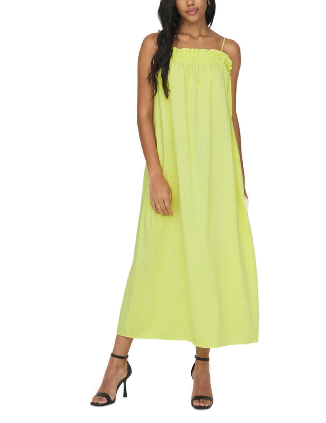 Vestido Only Mia amarillo tirantes para mujer