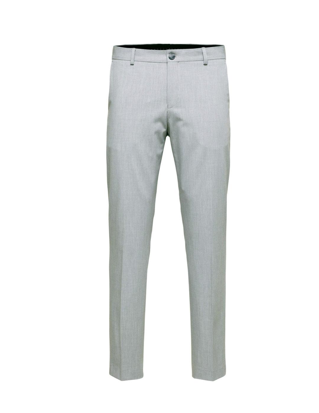 Pantalón Selected traje slim gris tobillero para hombre