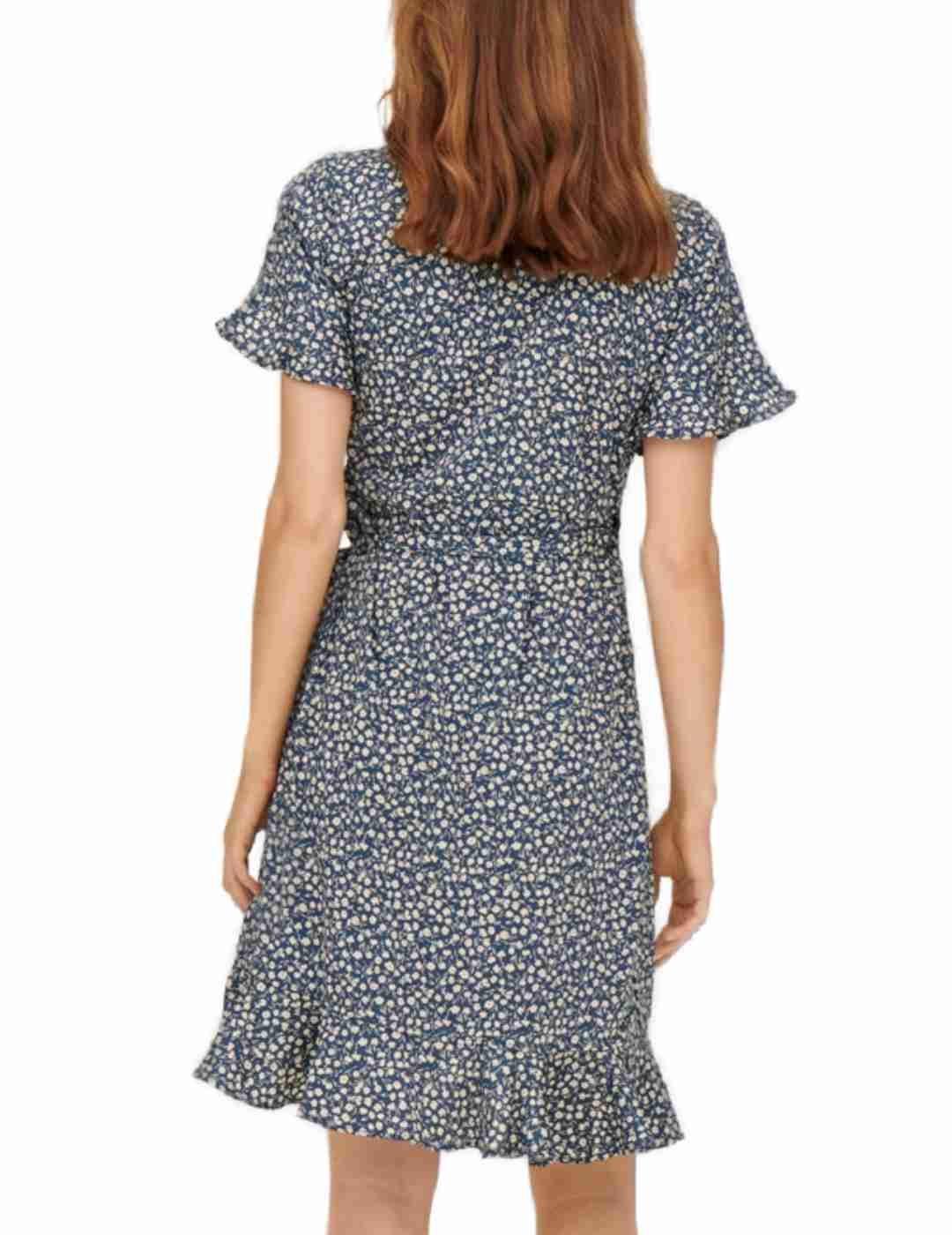 Vestido Only Olivia azul con estampado floral para mujer