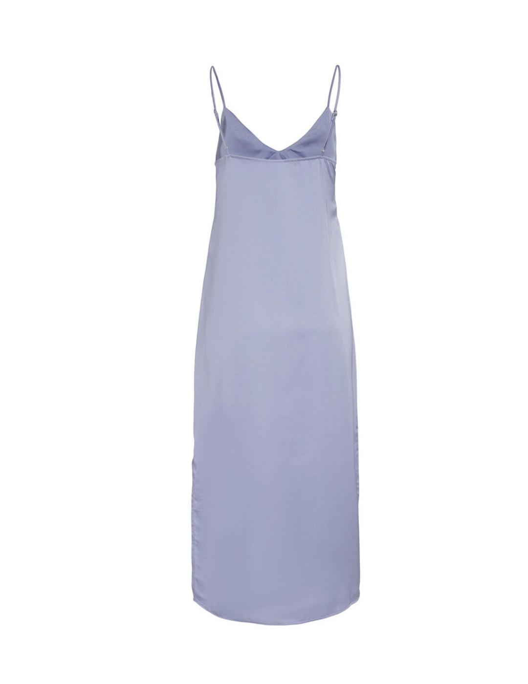 Vestido Vila Ellette midi lavanda largo con tirantes mujer