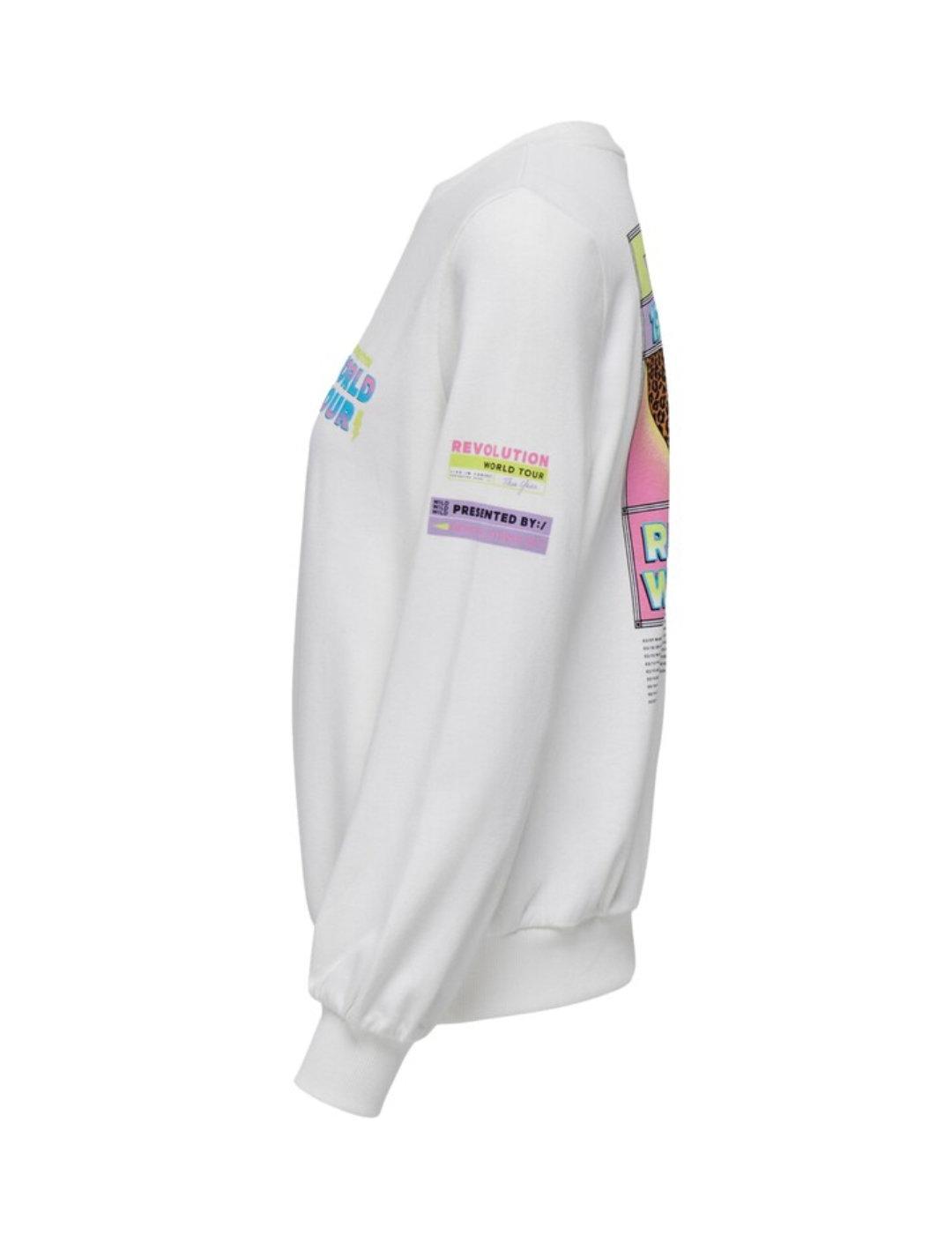 Sudadera Only Jennifer cuello redondo blanca de mujer