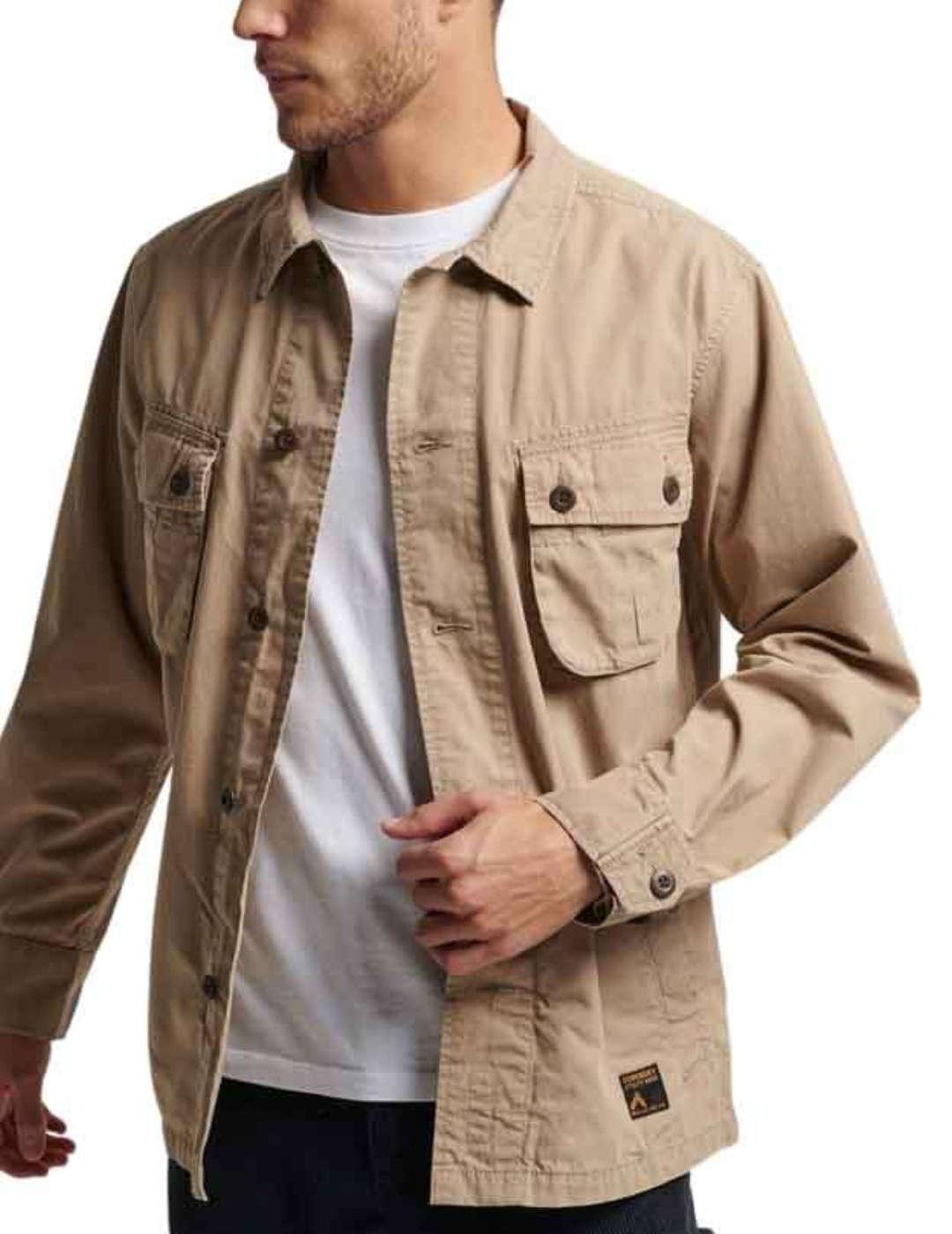 Sobrecamisa Supedry Combat beige para hombre