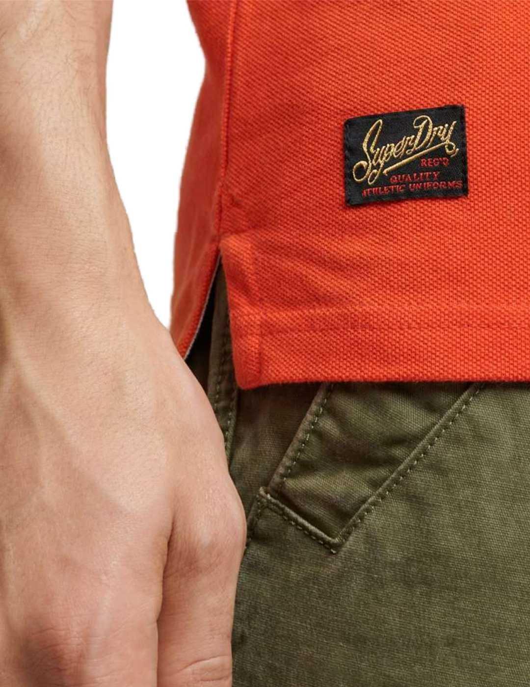 Polo Supedry Vintage naranja con logo  bordado para hombre