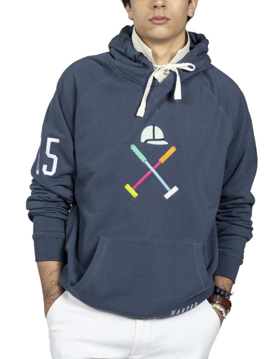 Sudadera Harper Costa Azul marino logotipo para hombre