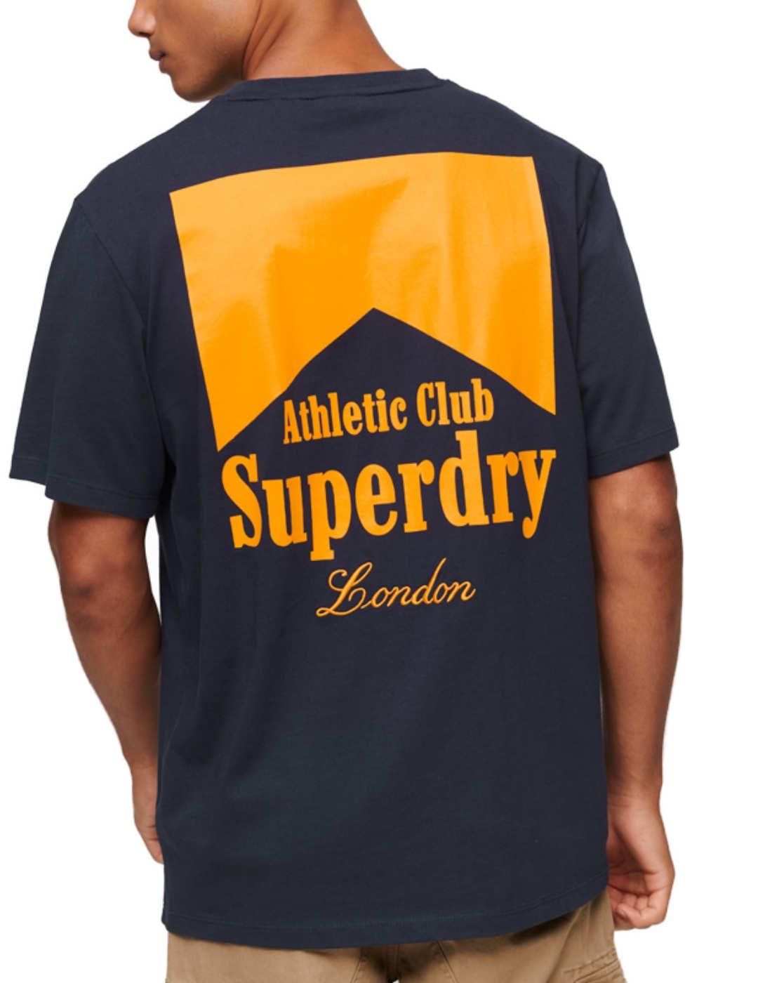 Camiseta Supedry Code azul marino con serigrafia para hombre