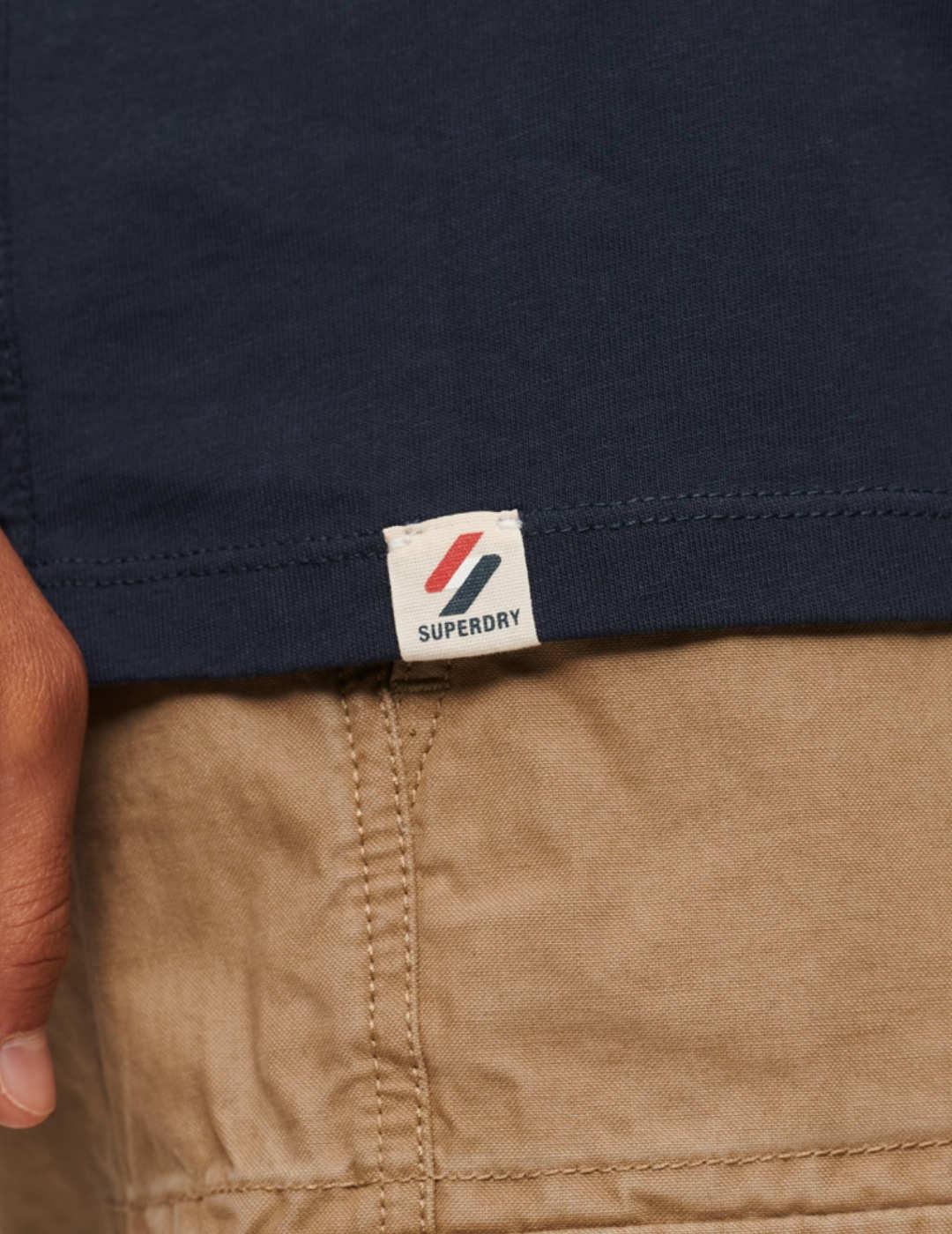Camiseta Supedry Code azul marino con serigrafia para hombre
