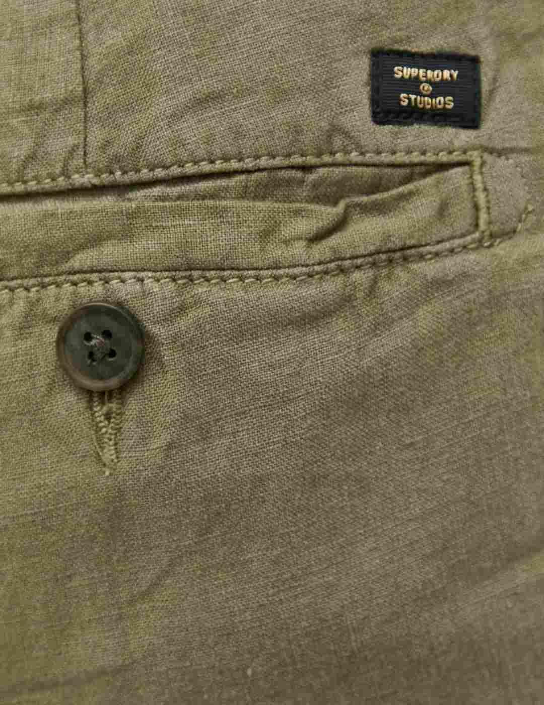 Bermuda Superdry Overdyed verde para hombre