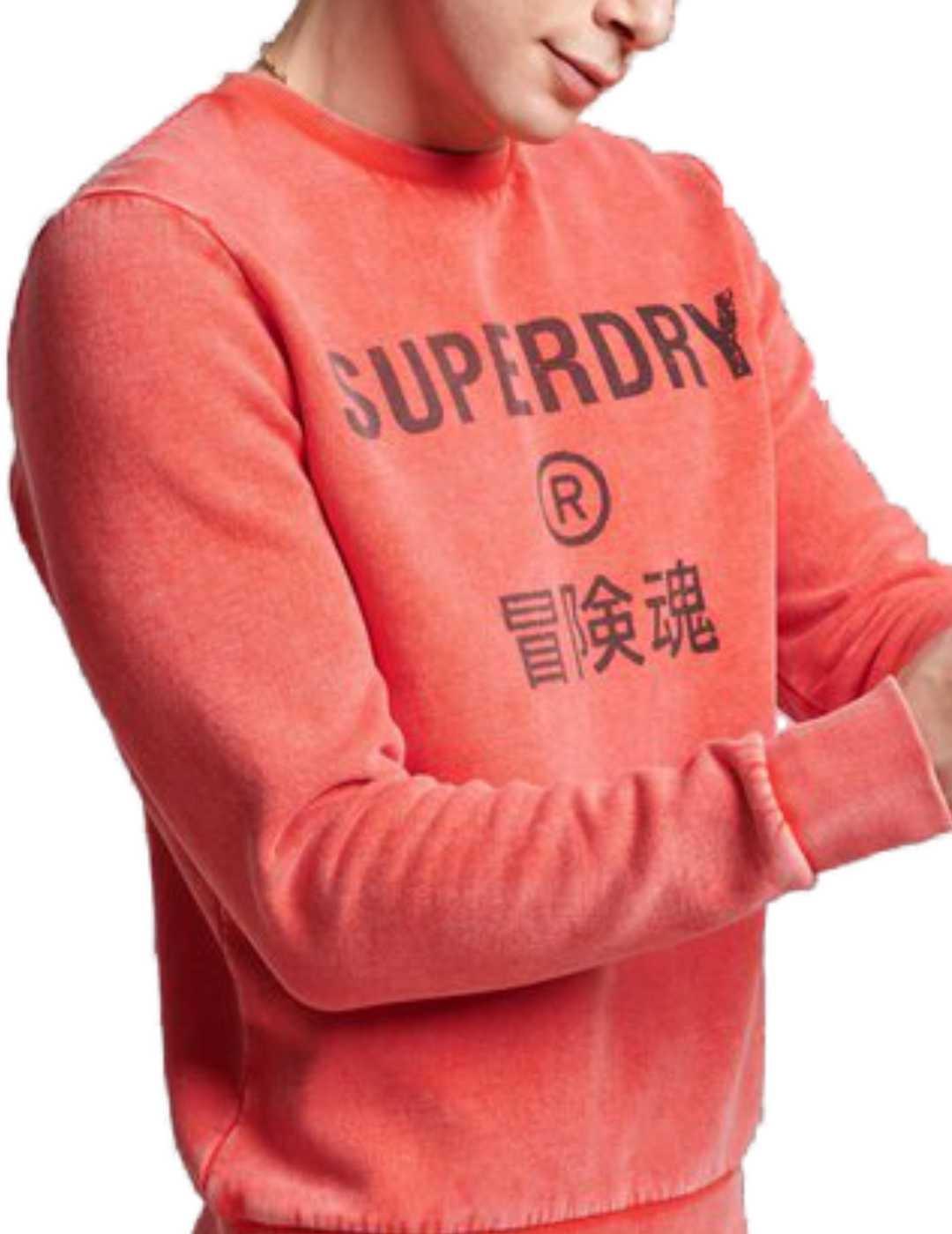 Sudadera Superdry Corp naranja sin capucha para hombre