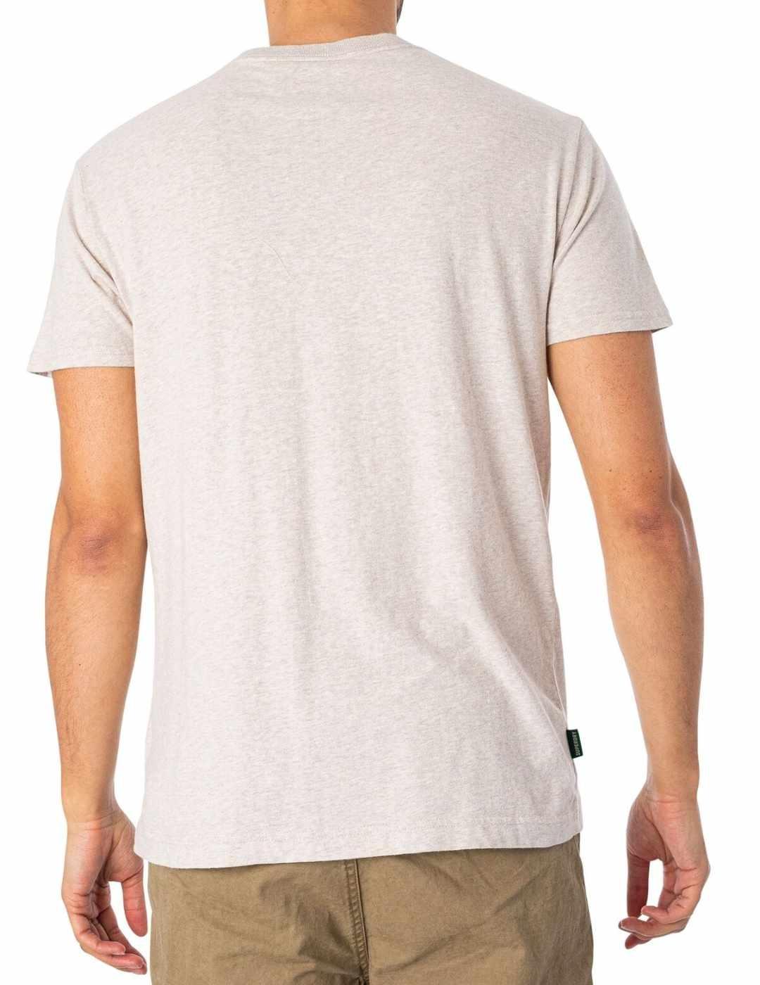 Camiseta Supedry Logo botones beige para hombre