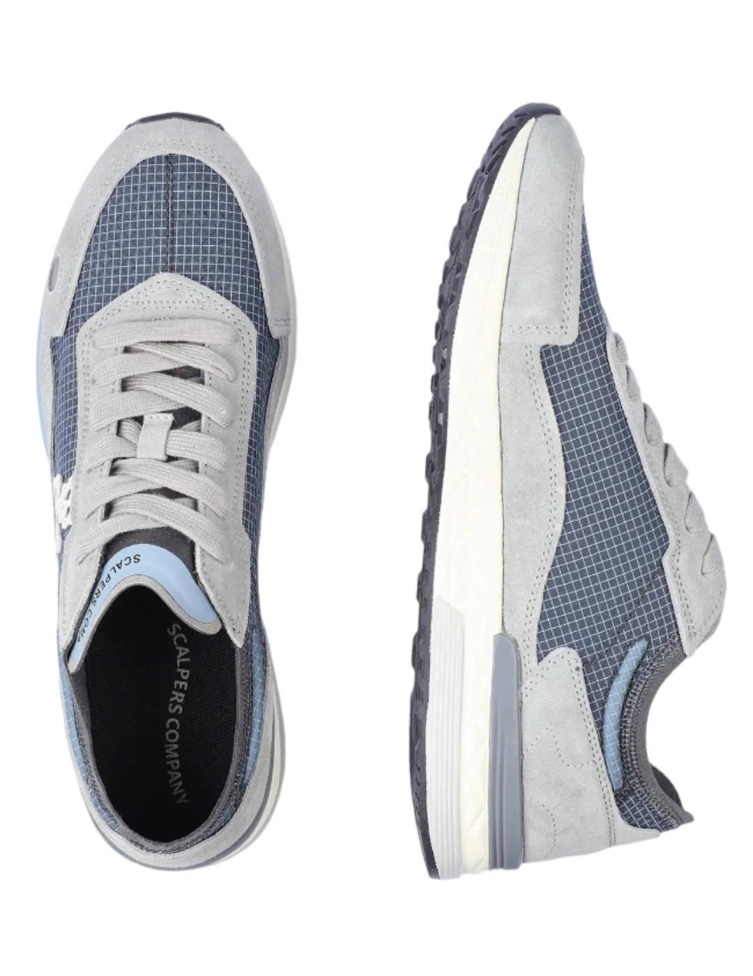Zapatillas Scalpers Moon gris y azul para hombre