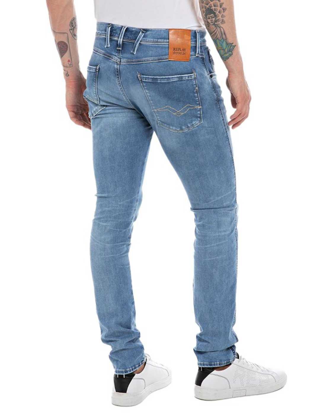 Pantalón vaquero Replay Hyperflex azul marino para hombre