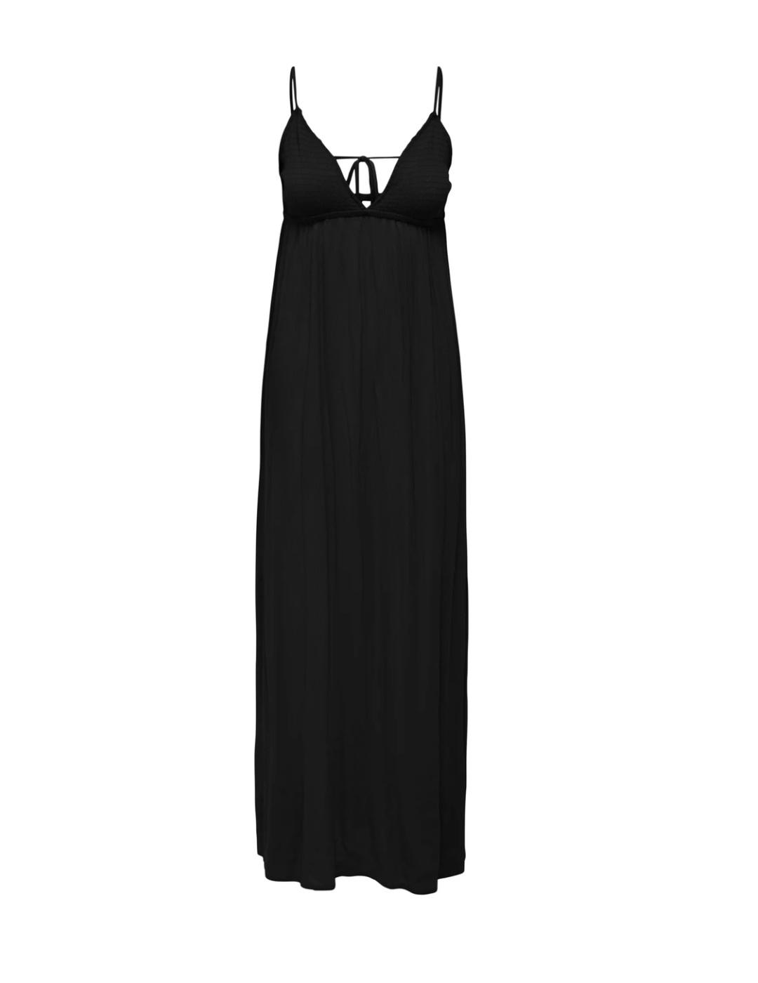 Vestido Only Rikke maxi negro escote en V de mujer