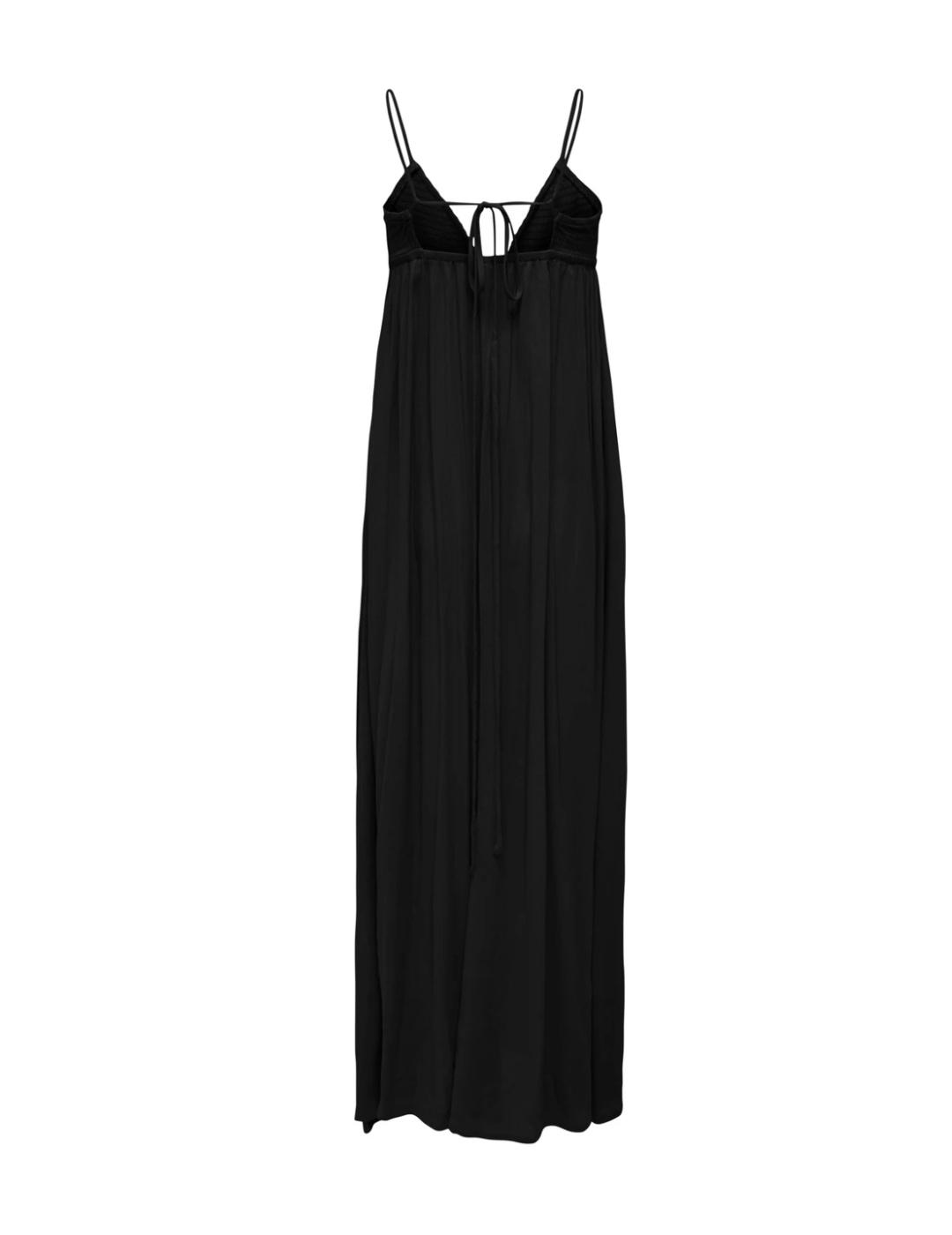 Vestido Only Rikke maxi negro escote en V de mujer