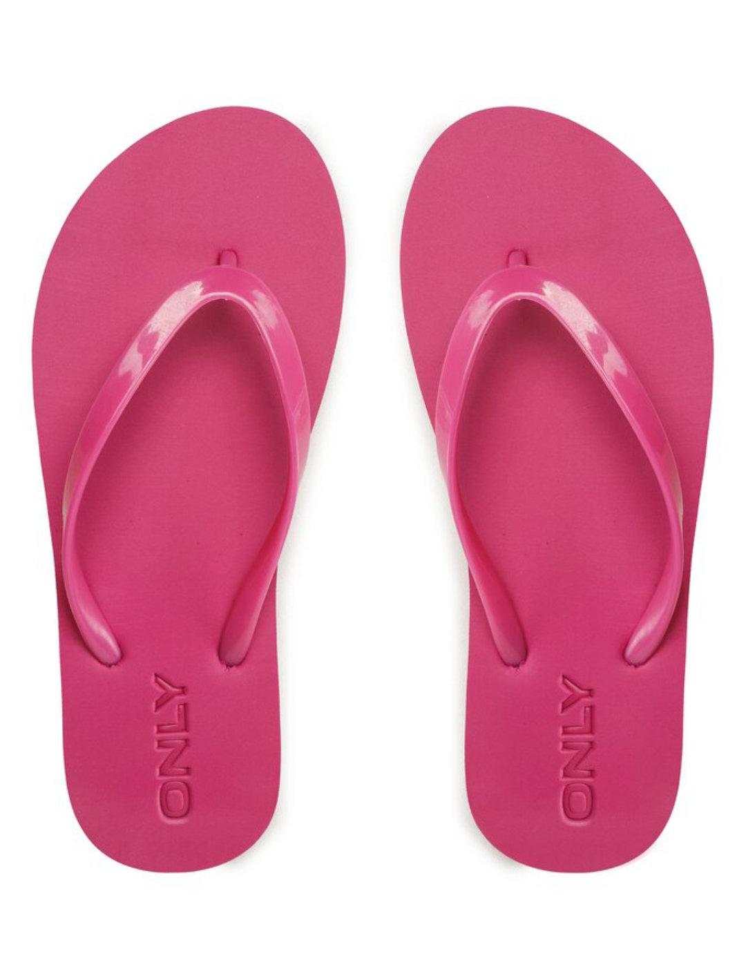 Chanclas Only Litzia de dedo rosas para mujer