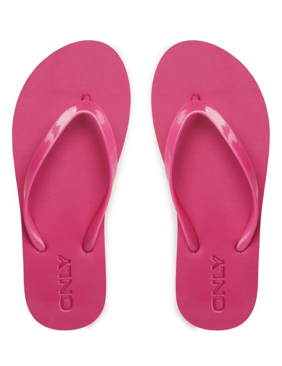 Chanclas Only Litzia de dedo rosas para mujer