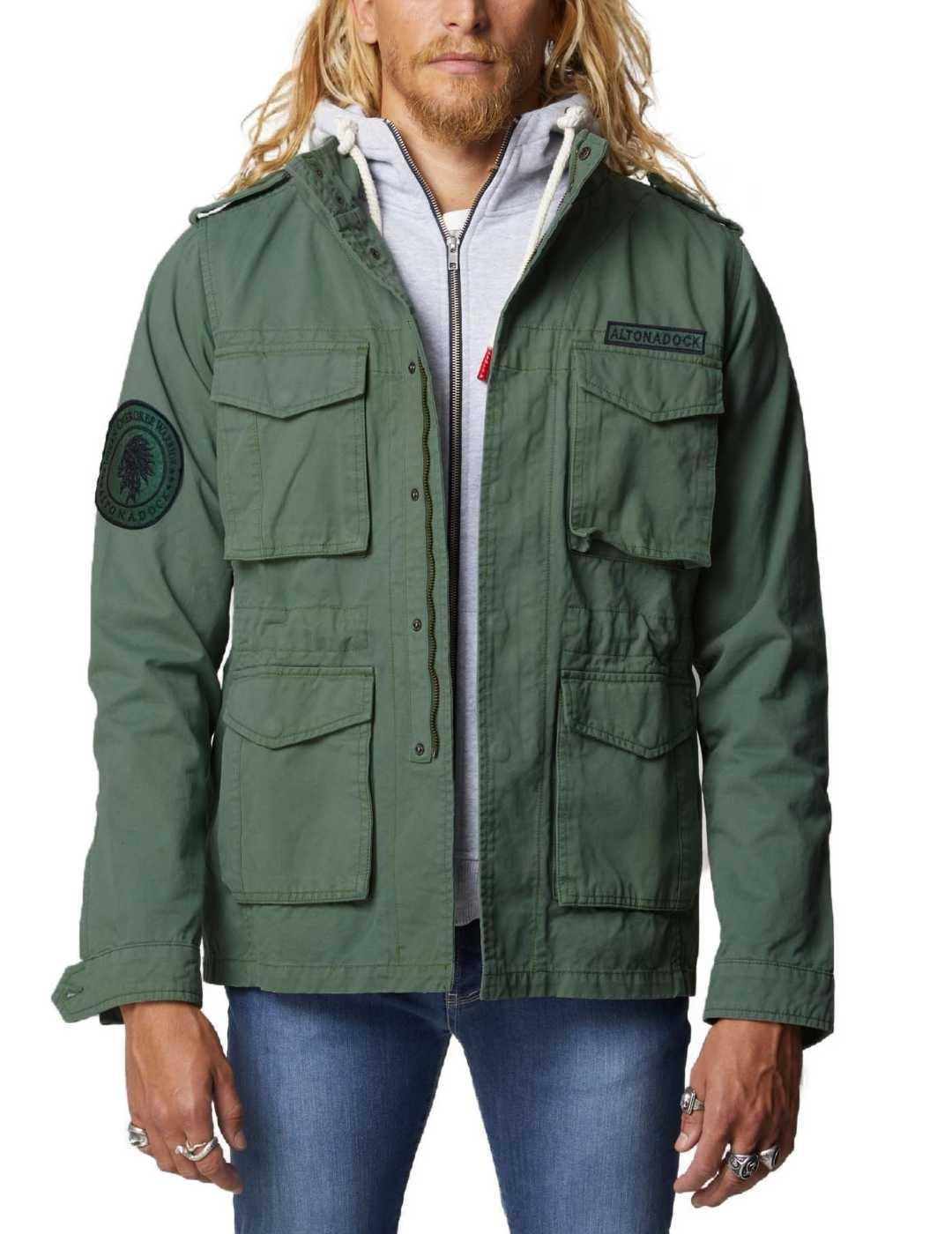 Chaqueta Altonadock verde oscura para hombre-&