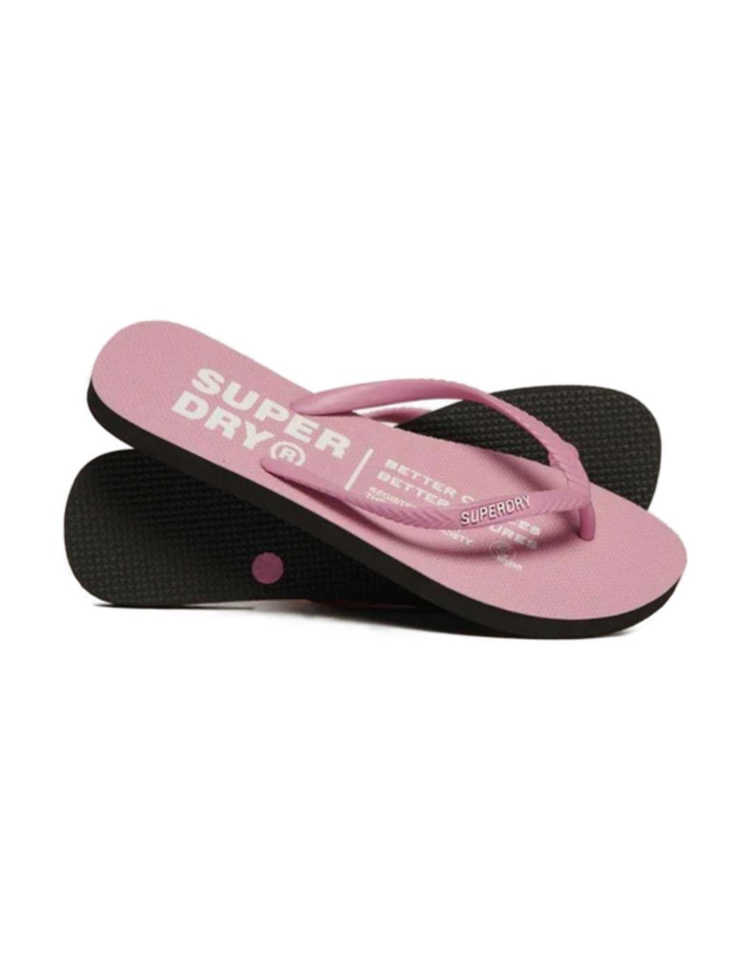 Chanclas Superdry flip flop rosas de mujer