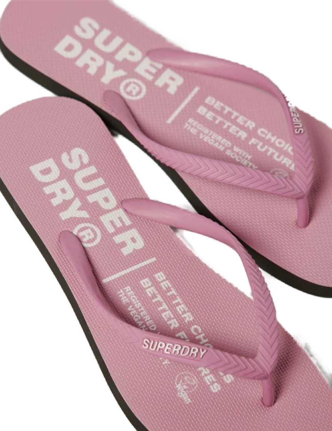 Chanclas Superdry flip flop rosas de mujer