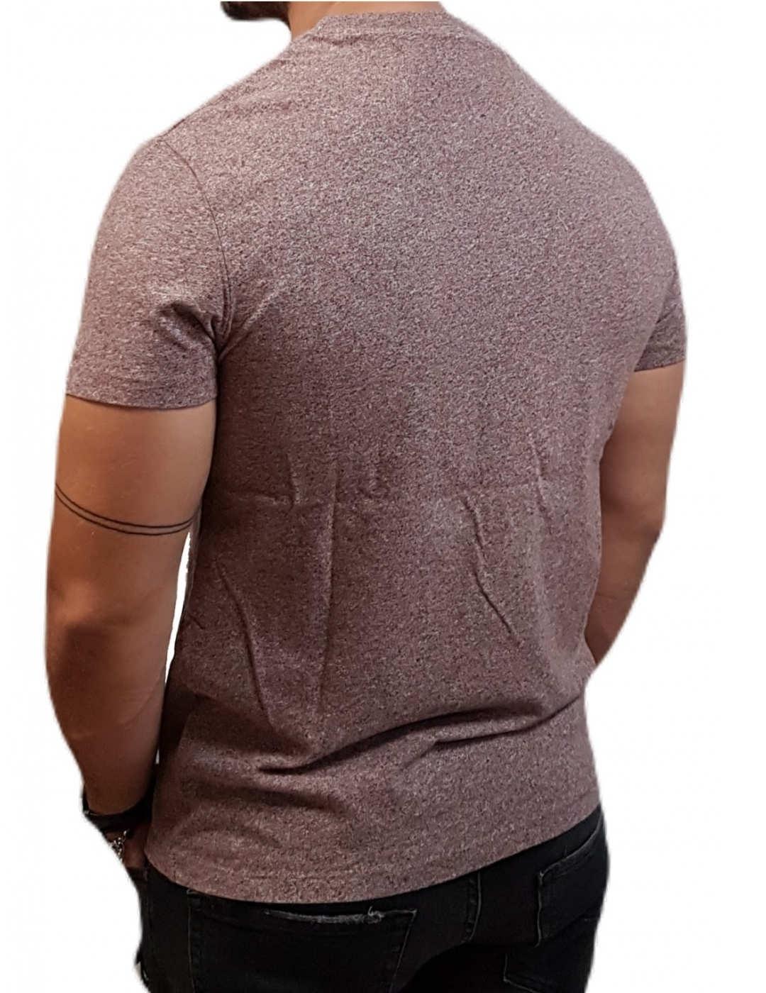 Camiseta Superdry granate jaspeada de hombre