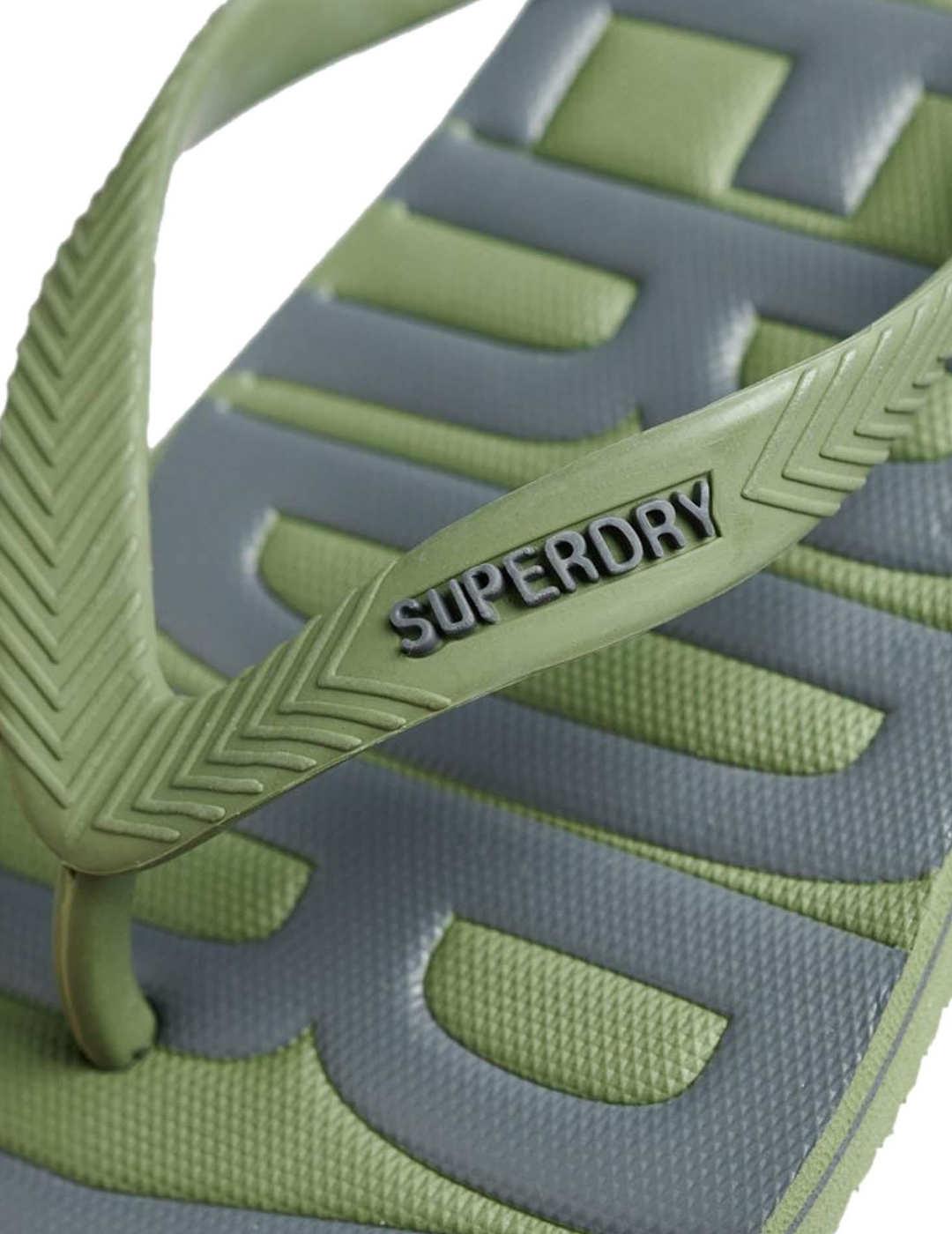 Chanclas Superdry flip flop verde de hombre