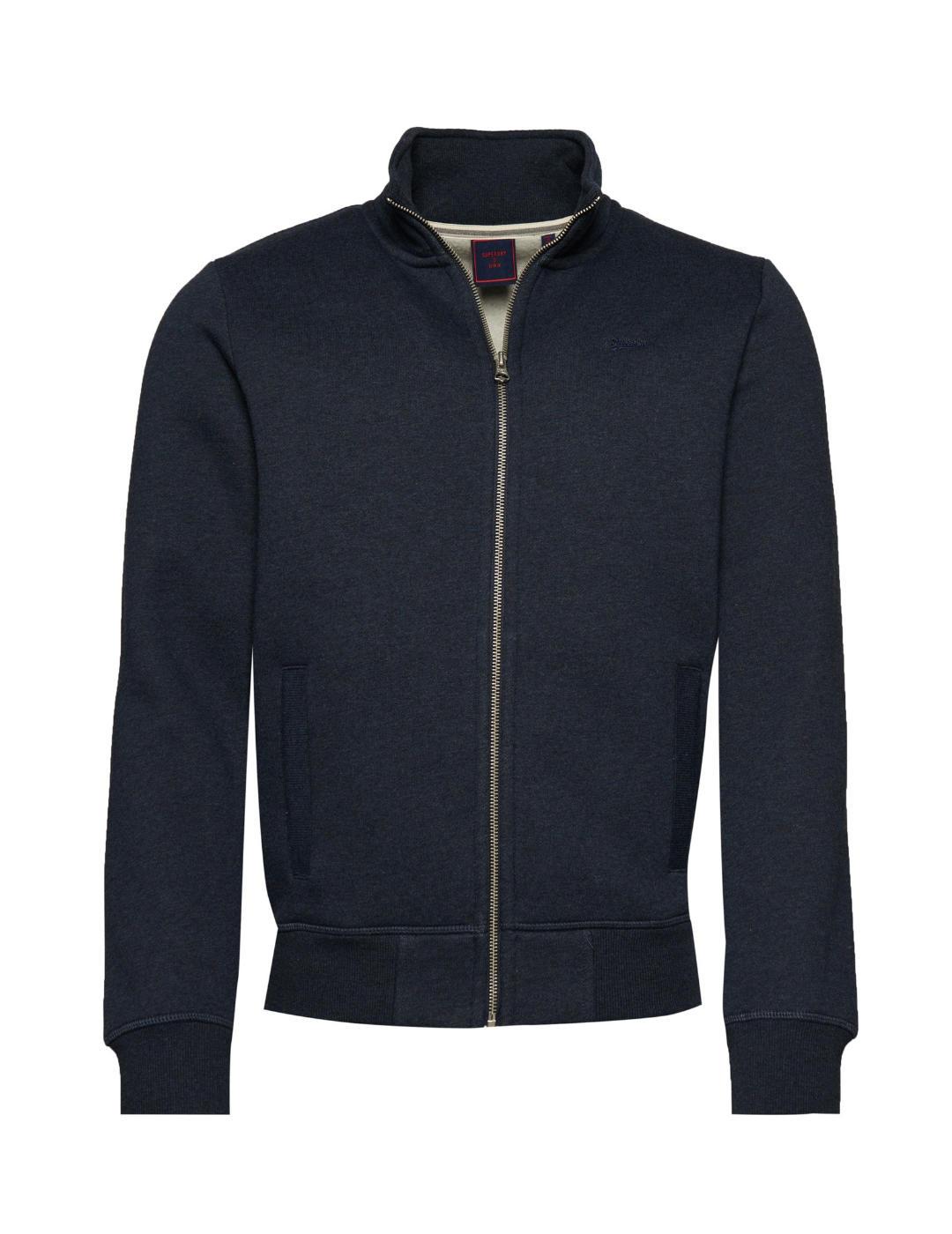 Sudadera Superdry zip azul marino para hombre