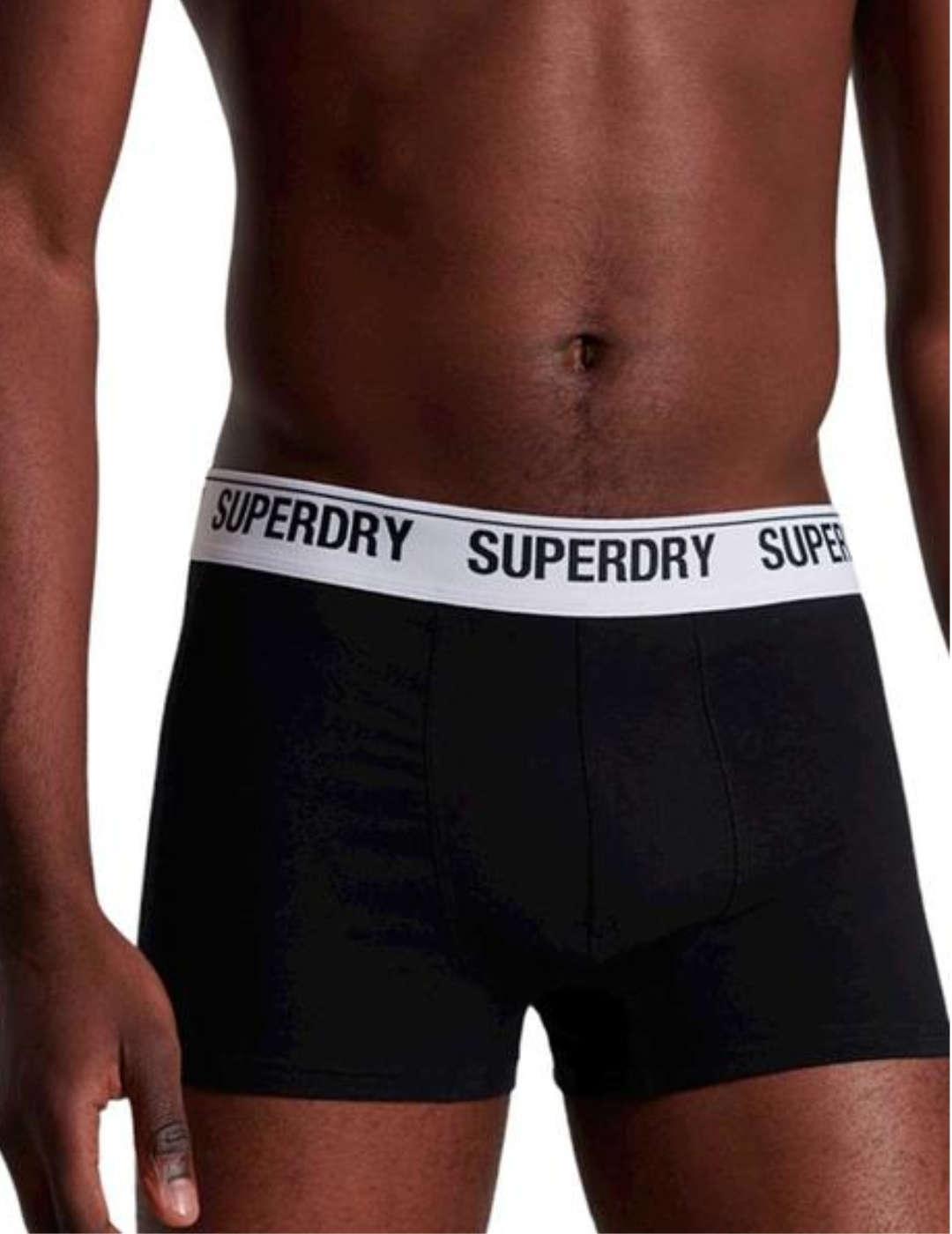 Intimo Superdry pack-3 gris/negro/blanco hombre