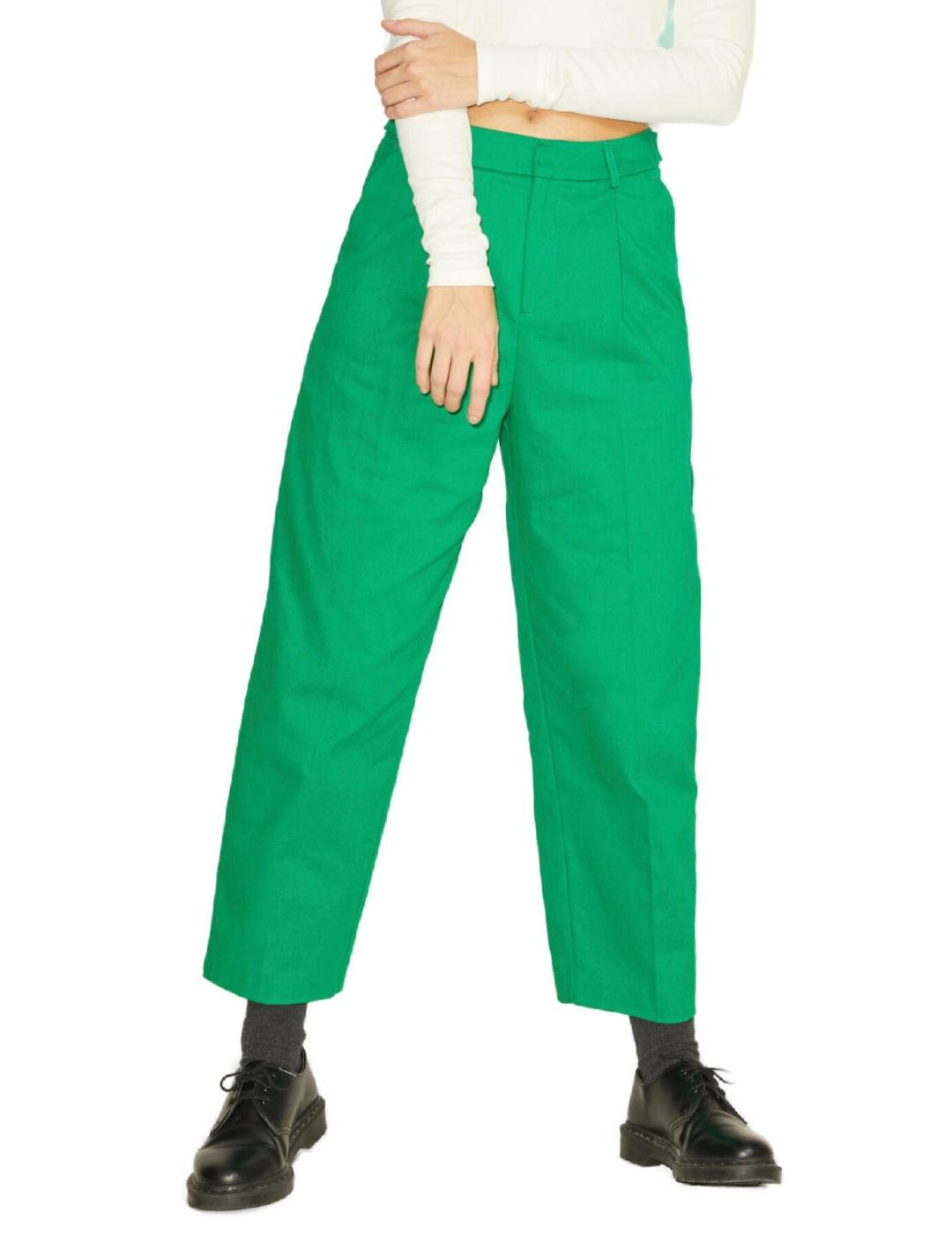 Pantalón JJXX tipo chino holgado en color verde para mujer