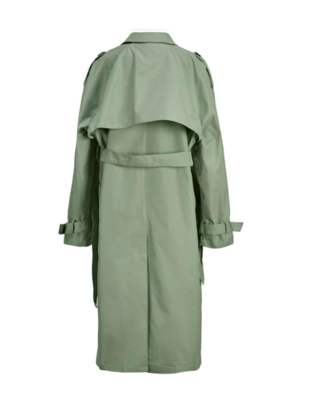 Gabardina JJXX verde huumo 3/4  cierre botones para mujer