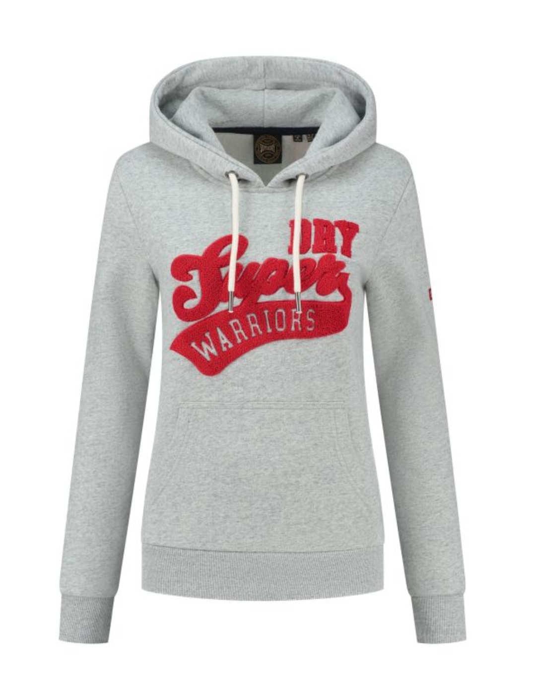 Sudadera Superdry con capucha gris de mujer