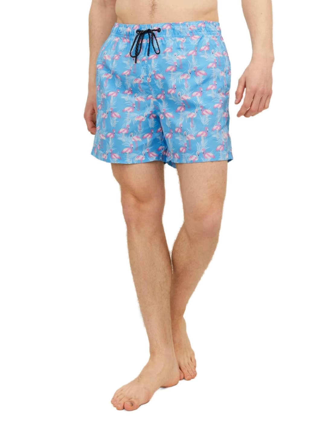 Bañador Jack&Jones Fiji azul estampado para hombre