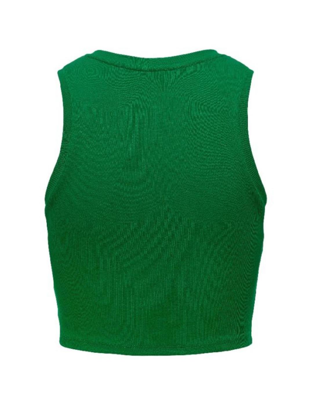 Top Only Vilma verde corto para mujer