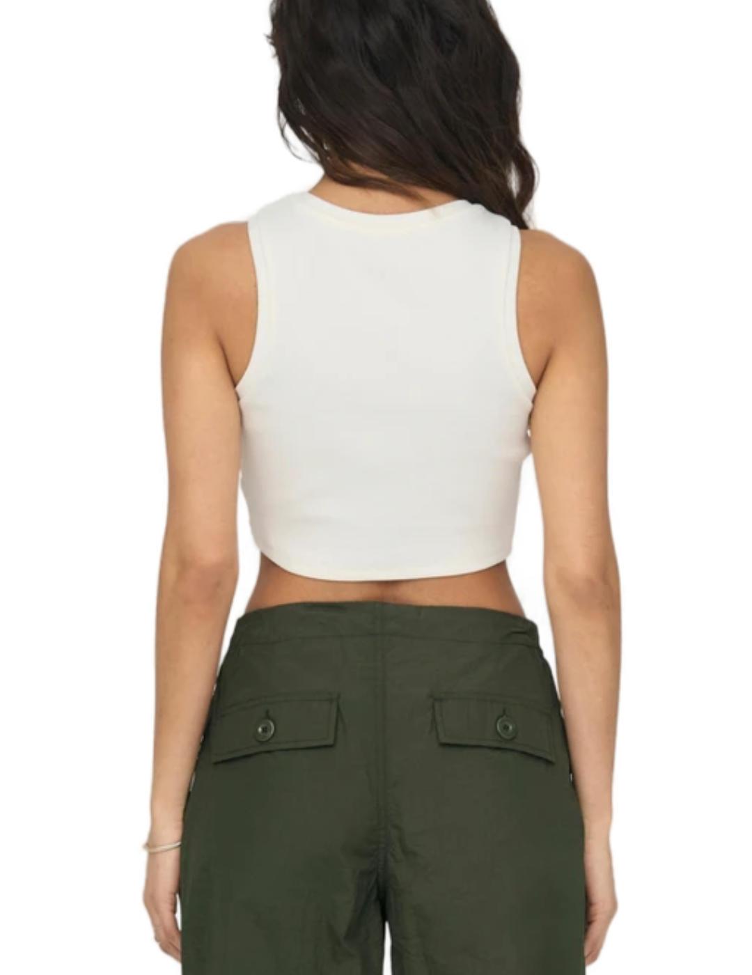 Top Only Vilma blanco corto para mujer